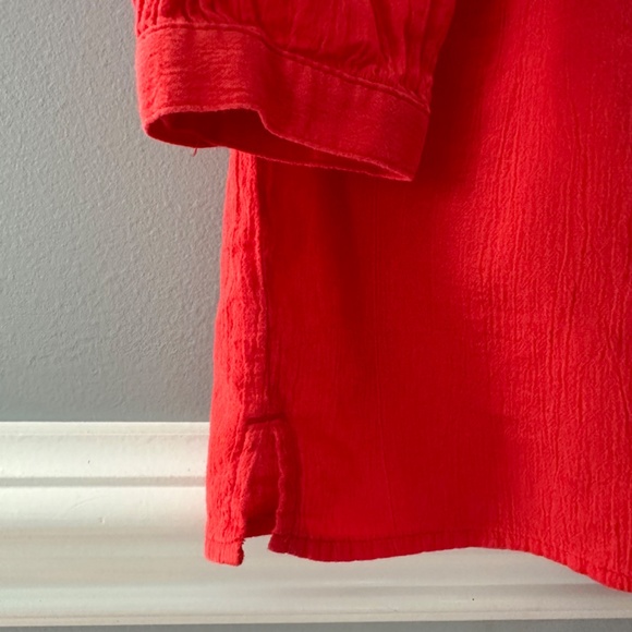 L.L.Bean Camp Blouse Tunic in Red Poppy Color Size Small - Picture 4 of 7